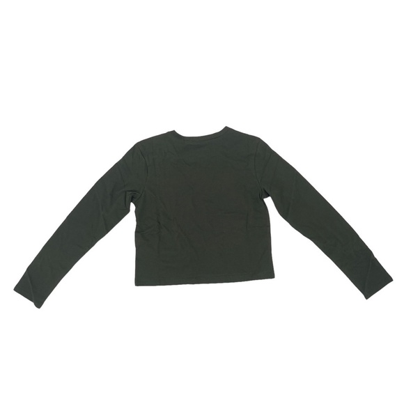 NWT Wild Fable Green Long Sleeve Cropped Boxy Shirt Size X Small Women's - Picture 3 of 8
